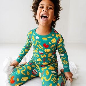 NWT Little Sleepies Pasta Party Two Piece PJ bamboo pajamas Size 12-18 months